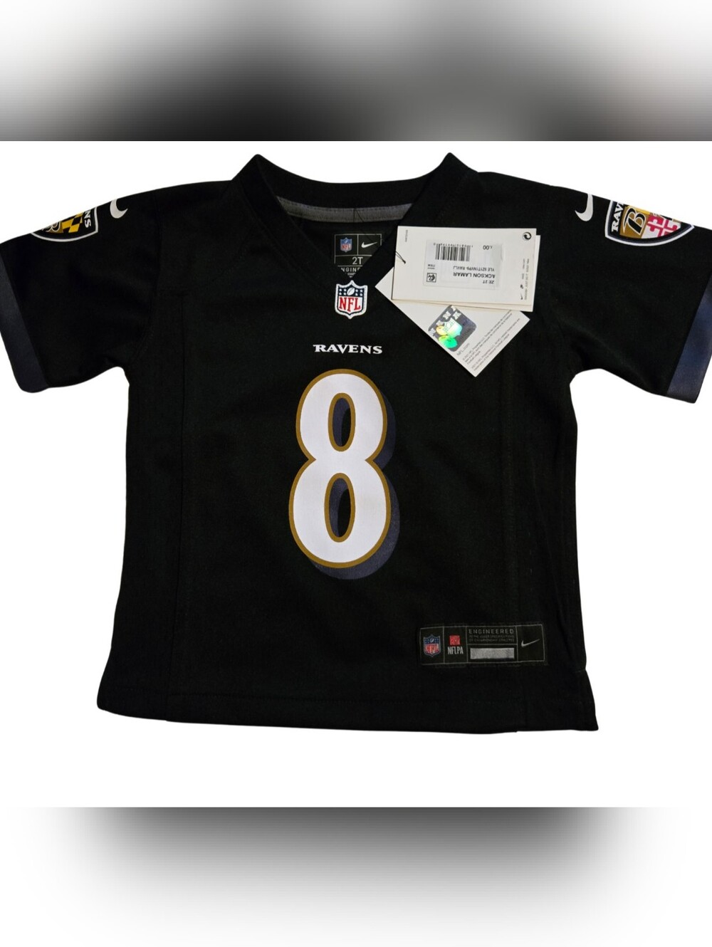 Nike NFL Baltimore Ravens 2T Todler Jackson Jersey with Black White Gold #8